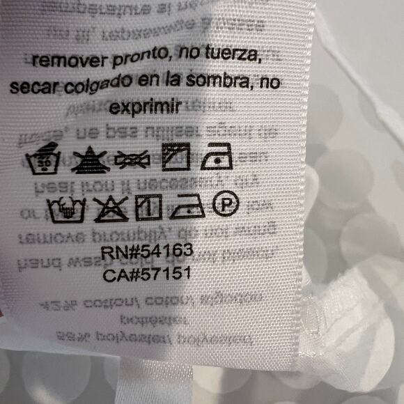 TOMMY HILFIGER Sheer Polka Dot Bell Sleeve Blouse White Women's Size Large - Picture 7 of 8